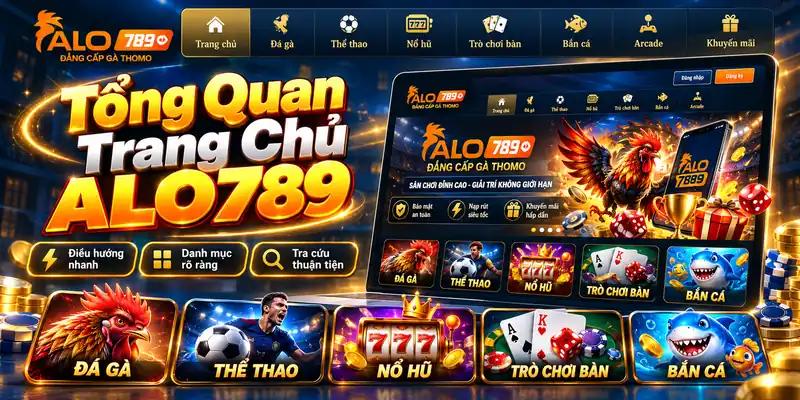 Giao diện trang chủ và điều hướng ALO789